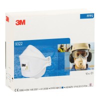 10-Pack 3M 9322A+ Respirator Aura Flat Fold Standard White 10-Pack 3M 9322A+ Respirator Aura Flat Fold Standard White